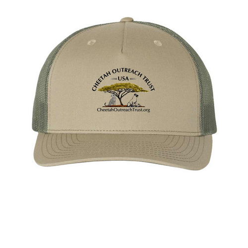 Cheetah Outreach Trust&nbsp;, a Pale Khaki/ Loden Green Printed Five-Panel Trucker Cap