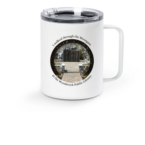 Visit the Moongate (Travel Mug), a White Stainless Steel Travel Mug