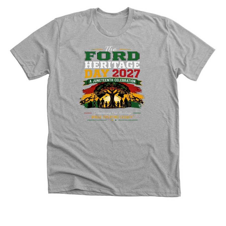 OFFICIAL FORD HERITAGE DAY T-SHIRT, a Athletic Heather Premium Unisex Tee