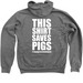 This Shirt Saves Pigs - Zip Up, a Deep Heather Zip Up Hoodie (back-view)