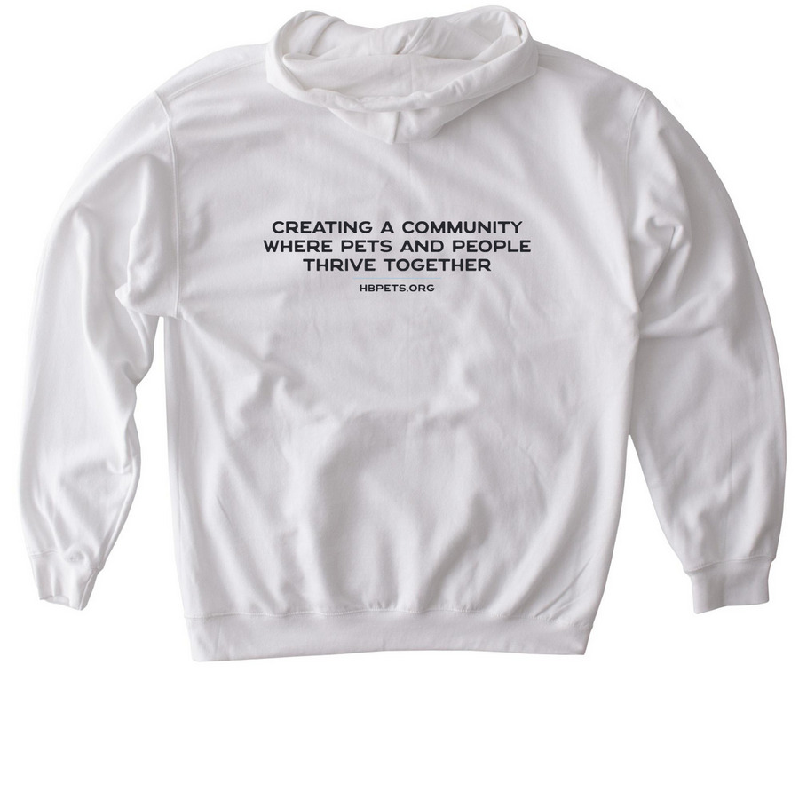 HBPets Pride Sweatshirt, a White Gildan Softstyle Pullover Hoodie (back-view)