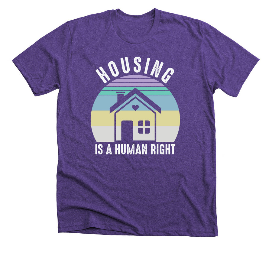 Hope for Housing, a Heather Team Purple Premium Unisex Tee