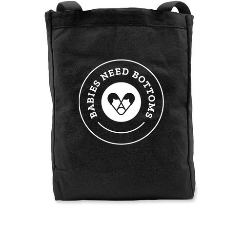 Support Babies Need Bottoms diaper bank, a Black Recycled Cotton Tote Bag