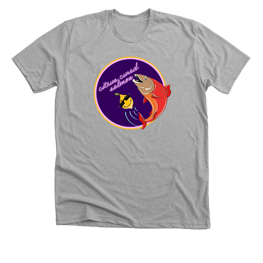 Citrus Cured Salmon, a Athletic Heather Premium Unisex Tee