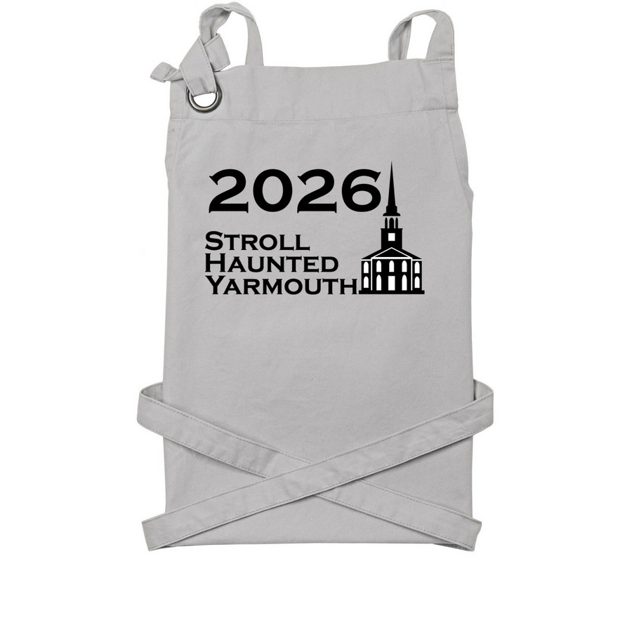 SHY 2026 - Black Logo Apron, a Silver Cotton Canvas Pocket Apron