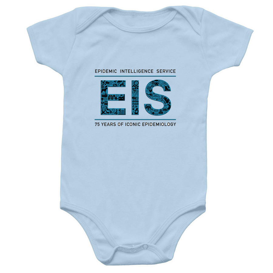 EIS 75th Anniversary Onesie, a Light Blue Infant Onesie