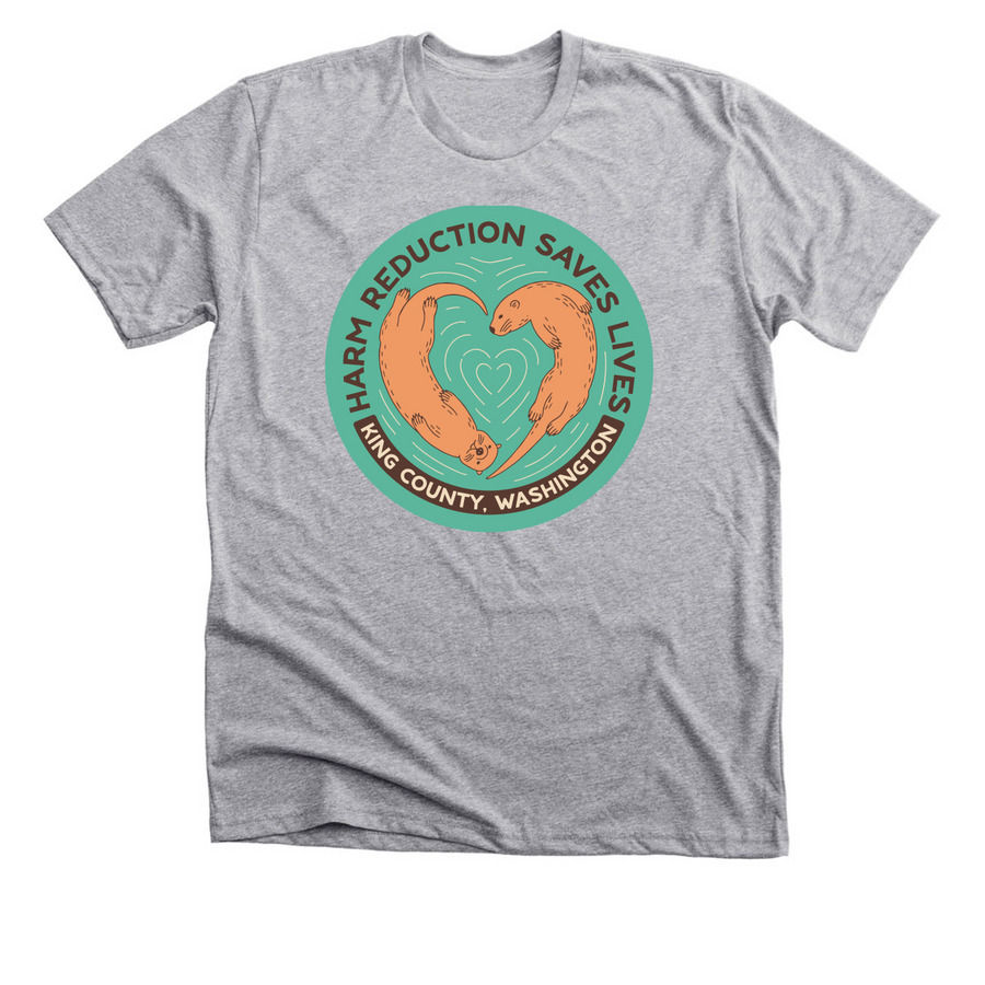 Harm Reduction Saves Lives, a Athletic Heather Premium Unisex Tee