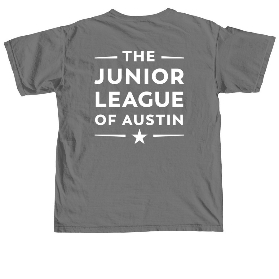 JLA Heart w/ Back Logo, a Grey Comfort Colors Unisex Tee (back-view)