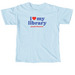 I Love My Library - Red, a Chambray Comfort Colors Unisex Tee