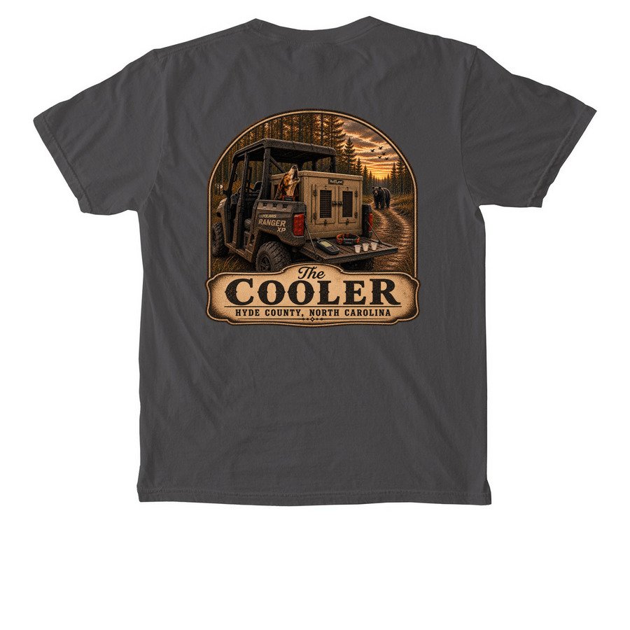 The Cooler Ranger edition&nbsp;, a Pepper Comfort Colors Pocket Tee (back-view)