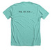 Trail Kids RVA Black Compass, a Heather Sea Green Premium Unisex Tee (back-view)