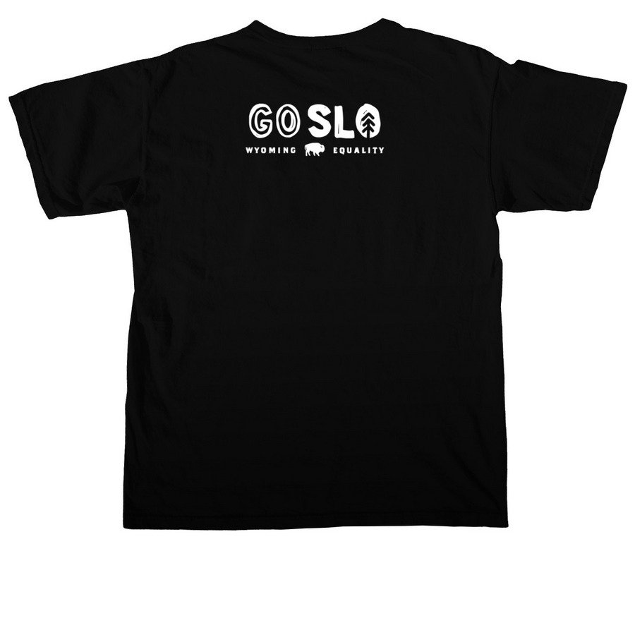Rainbow Bison, a Black Comfort Colors Unisex Tee (back-view)