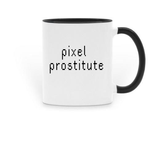 RED LIGHT SOCIETY MUG, a Black Two-Tone Ceramic Mug