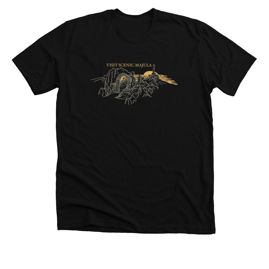 Visit Scenic Majula, a Solid Black Blend Premium Unisex Tee