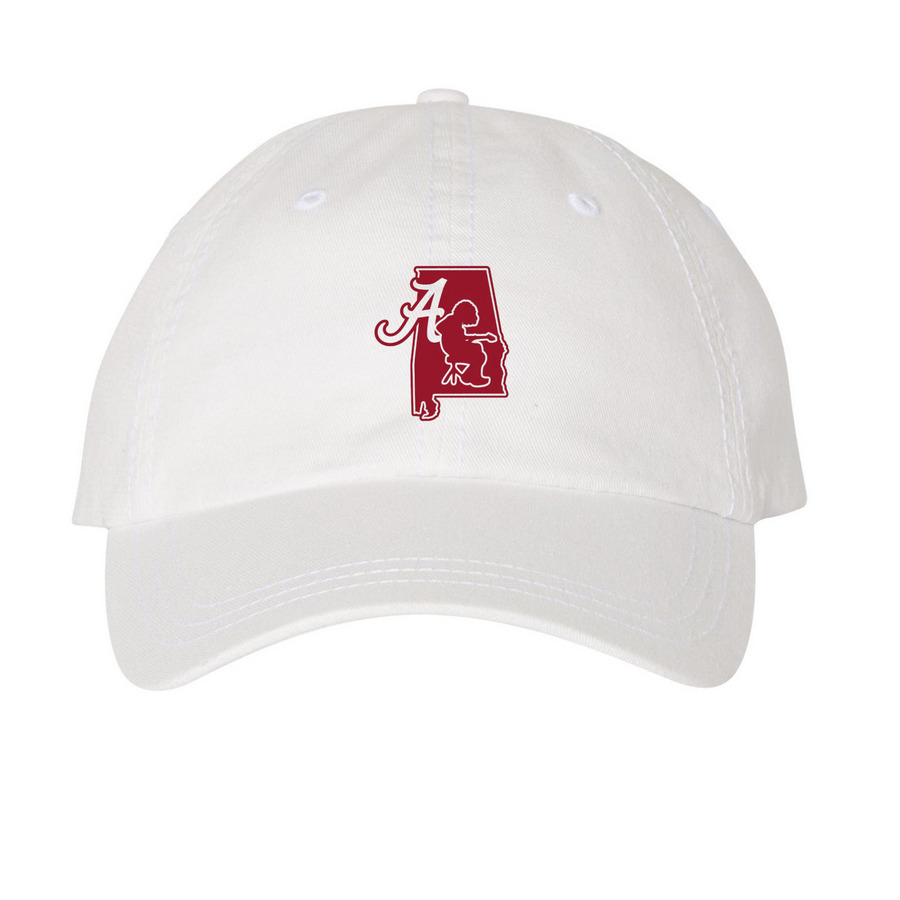 Tuscaloosa Mikey Hat, a White Printed Pigment Dye Baseball Cap