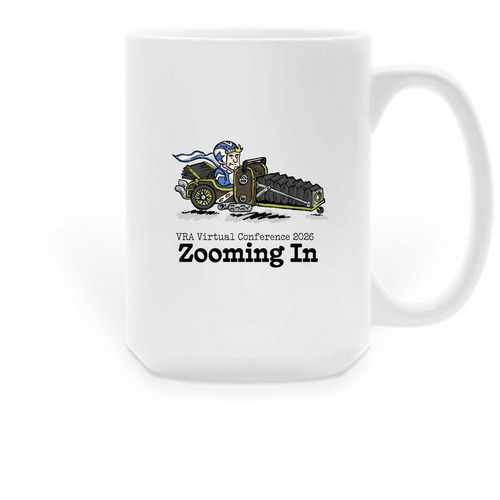 VRA 2026 Zooming In Mug, Style: Camera 1, a White Large Coffee Mug