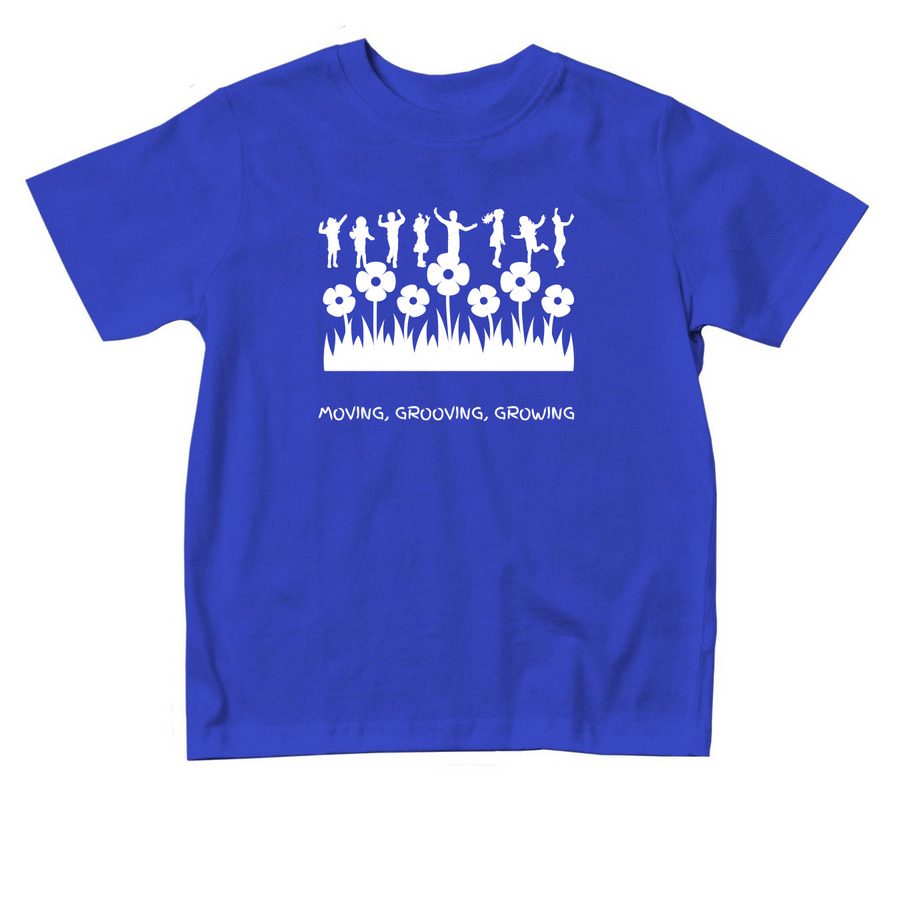 Moving Grooving Growing -Toddler, a Royal Blue Toddler Tee