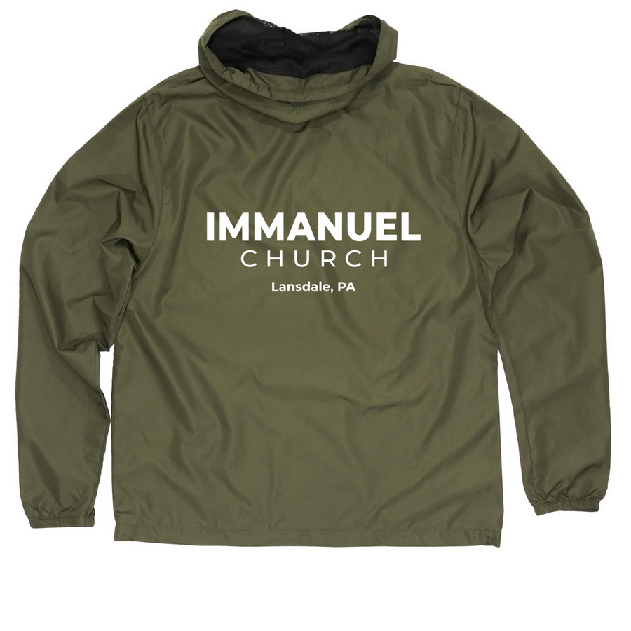 Immanuel Windbreaker, a Army Quarter-Zip Windbreaker (back-view)