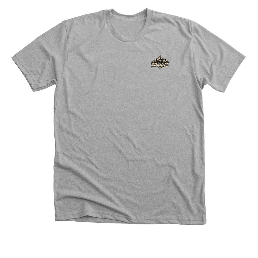 Premium Christian design the narrow trail., a Athletic Heather Premium Unisex Tee