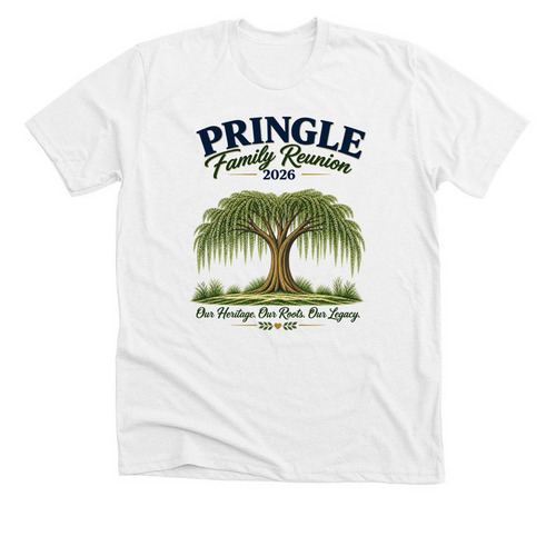 Pringle Family Reunion '26 (Contest Winner), a Solid White Blend Premium Unisex Tee