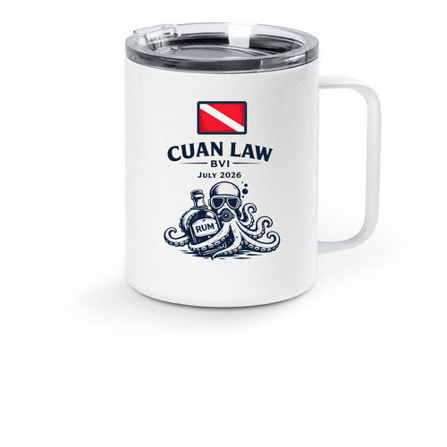 Travel Mug, a White Stainless Steel Travel Mug