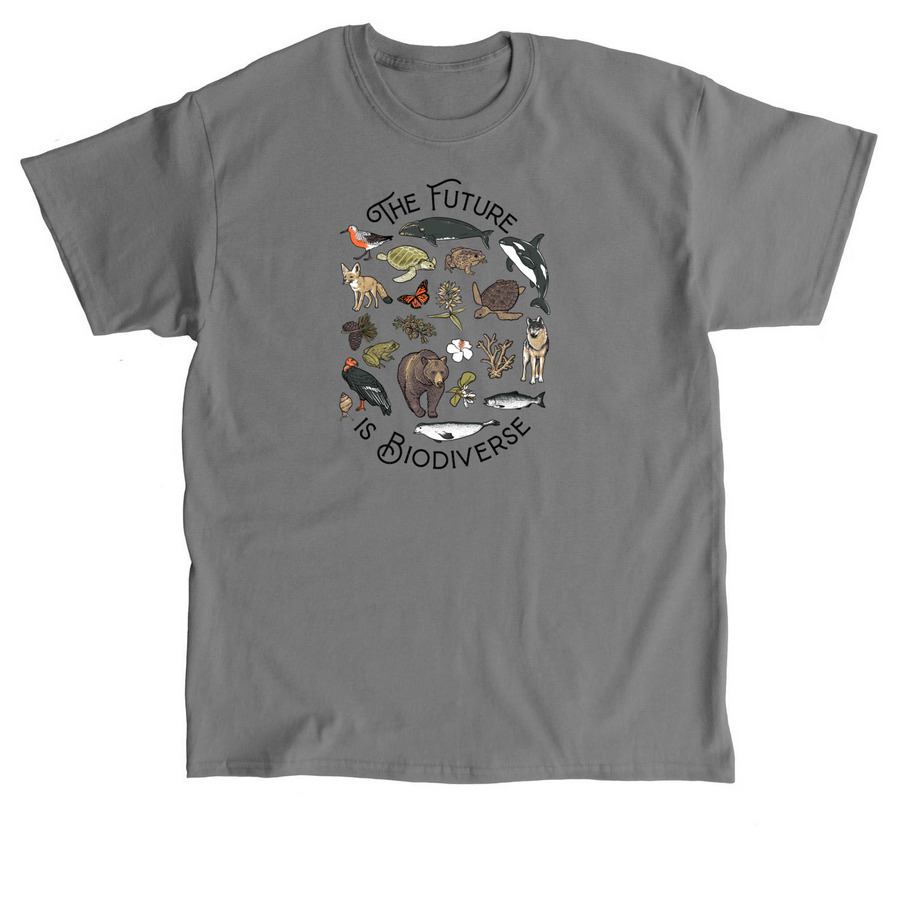 The Future is Biodiverse, a Charcoal Classic Unisex Tee