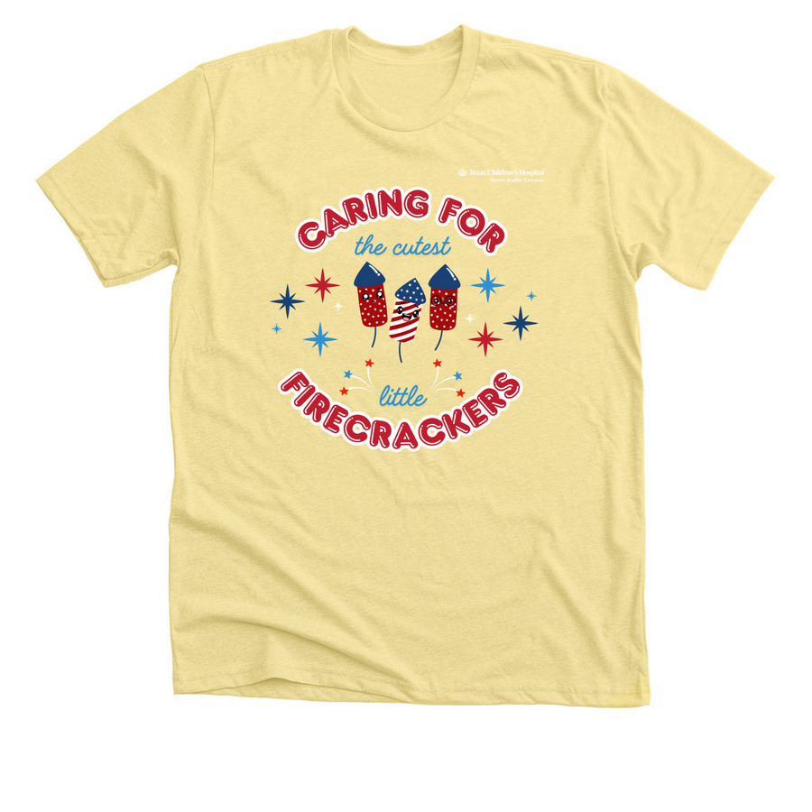 TCH ATX Firecrackers, a Heather Yellow Gold Premium Unisex Tee