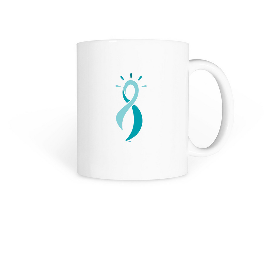 Teal Essentials: Classic Mug ? Ribbon Design, a White Coffee Mug