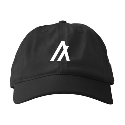 Classic baseball hat (white logo), a Black Printed Eco Baseball Cap