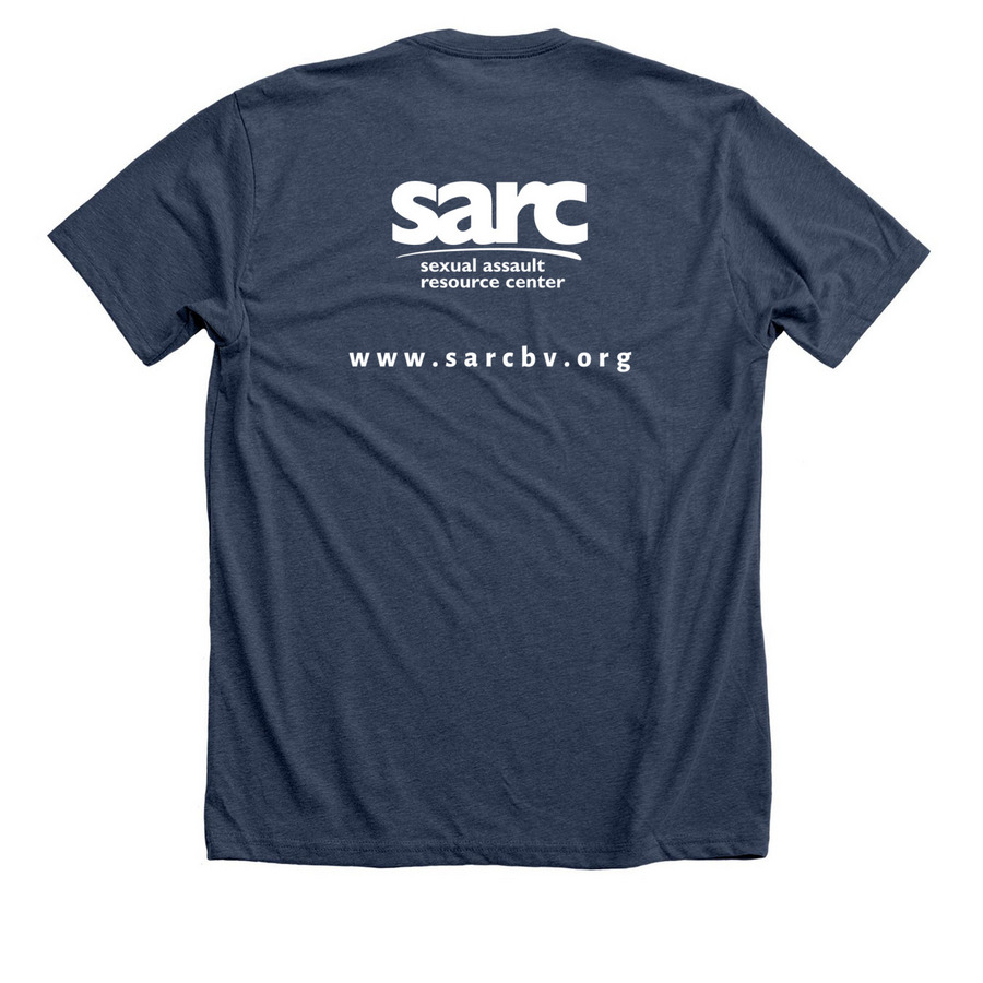 Pride Month SARC Fundraiser, a Heather Navy Premium Unisex Tee (back-view)