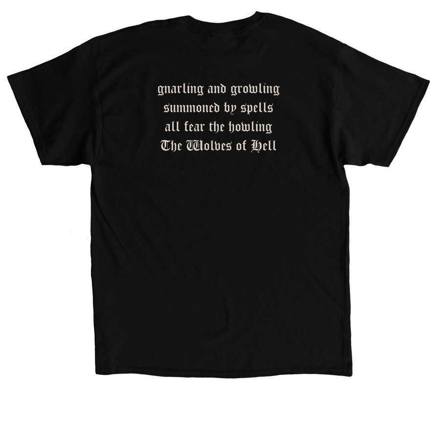WOLF OF HELL, a Black Classic Unisex Tee (back-view)