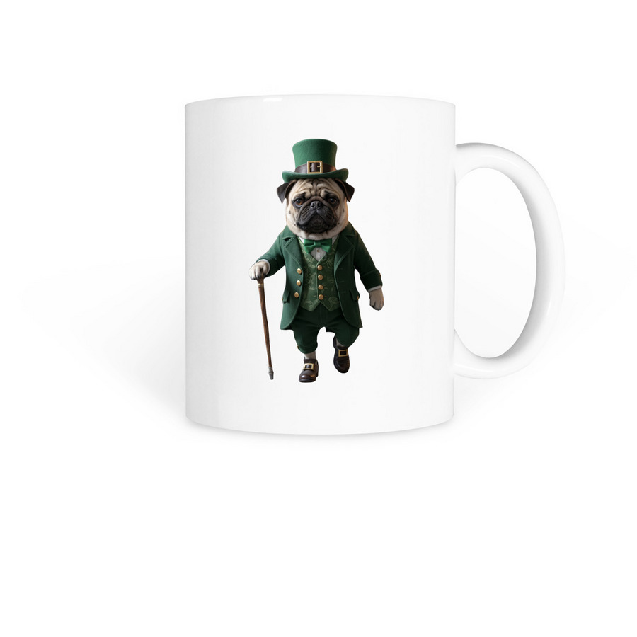 Pug Mug Leprechaun&nbsp;, a White Coffee Mug