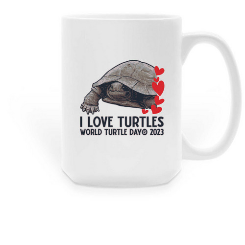 World Turtle Day? 2023 Mugs, a White Large Coffee Mug