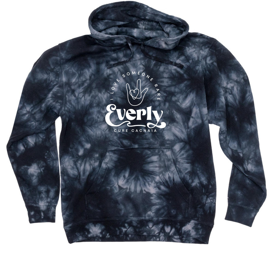 Everly (Tie Dye), a Black Tie Dyed Pullover Hoodie