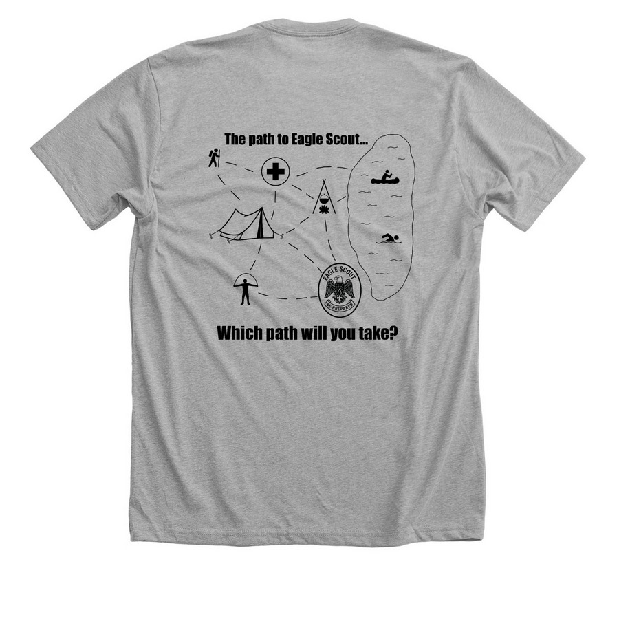 Path to Eagle, a Athletic Heather Premium Unisex Tee (back-view)