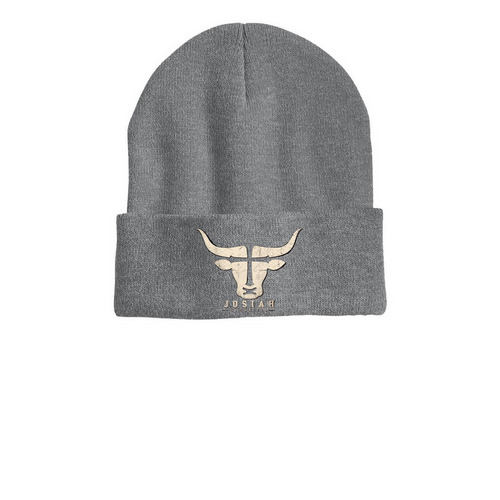 JOSIAH SHOWALTER | THE ZUGU STORE, a Dark Heather Grey Printed Cuffed Beanie
