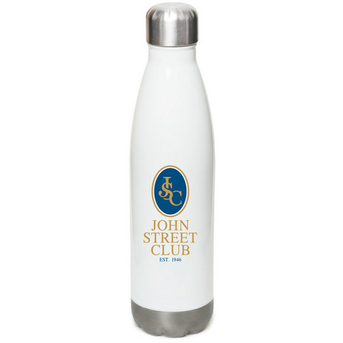 John Street Club 2026 Merch, a White Stainless Steel Water Bottle
