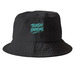 Teal Hats, a Black Printed Bucket Hat