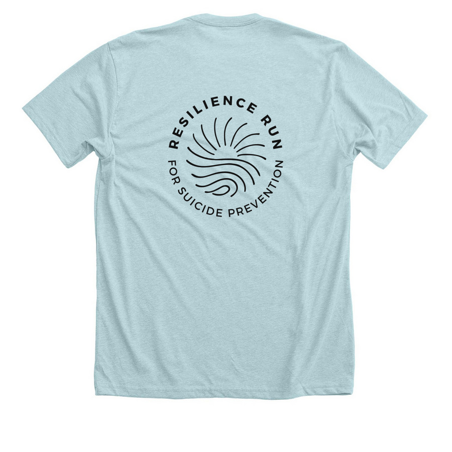Resilience Run T-Shirt, a Heather Ice Blue Premium Unisex Tee (back-view)