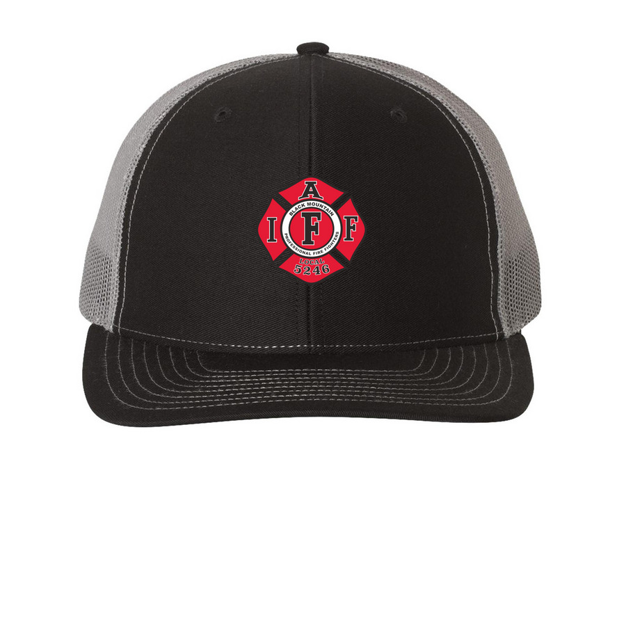 Black Mountain Professional Firefighters, a Black/ Charcoal Printed Snapback Trucker Cap