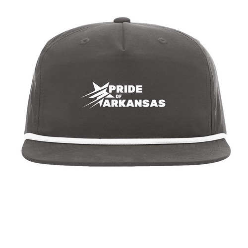 POA White Logo Hats, a Charcoal/ White Printed Umpqua Snapback Cap