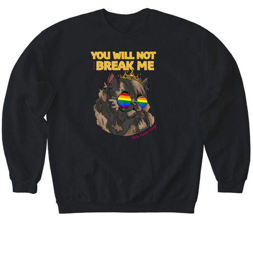 You Will Not Break Me - Rainbow Flag, a Black Softstyle Crewneck Sweatshirt