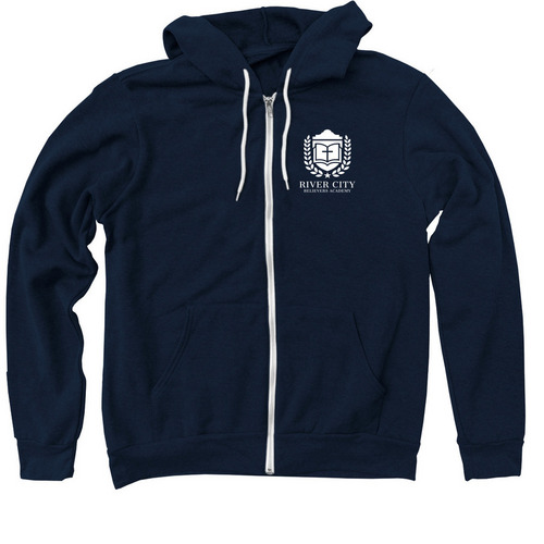 Spirit Day Zip-Up Hoodie, a Navy Zip Up Hoodie