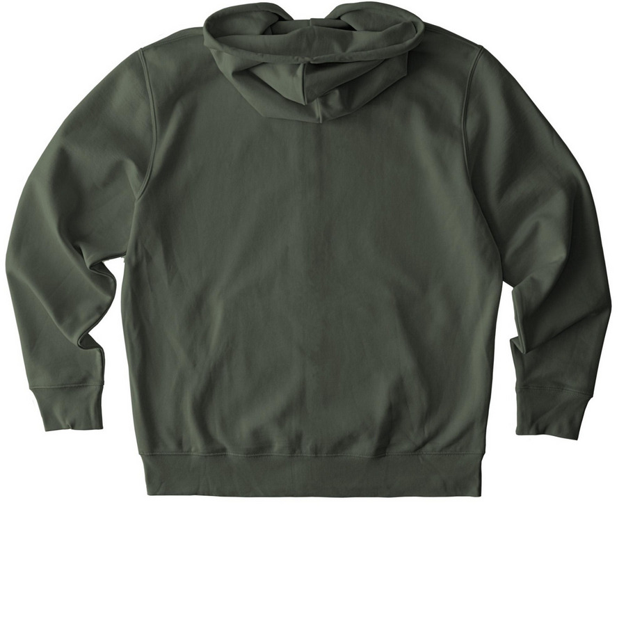 Mito Heart - Zip-Up (Adult), a Khaki Green Stanley/Stella Unisex Cultivator 2.0 Zip Up Pullover Hoodie (back-view)