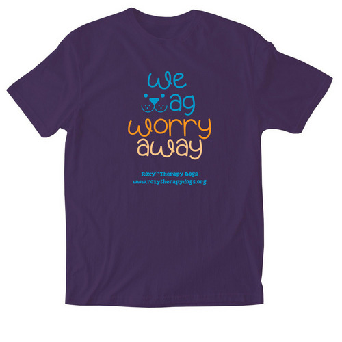 Roxy? "We Wag Worry Away", a Purple Softstyle Cotton Tee