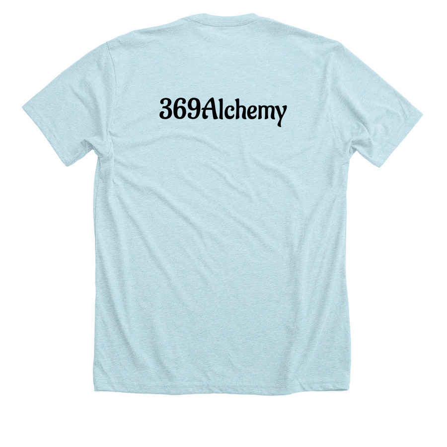 SMUDGE YOURSELF, a Heather Ice Blue Premium Unisex Tee (back-view)
