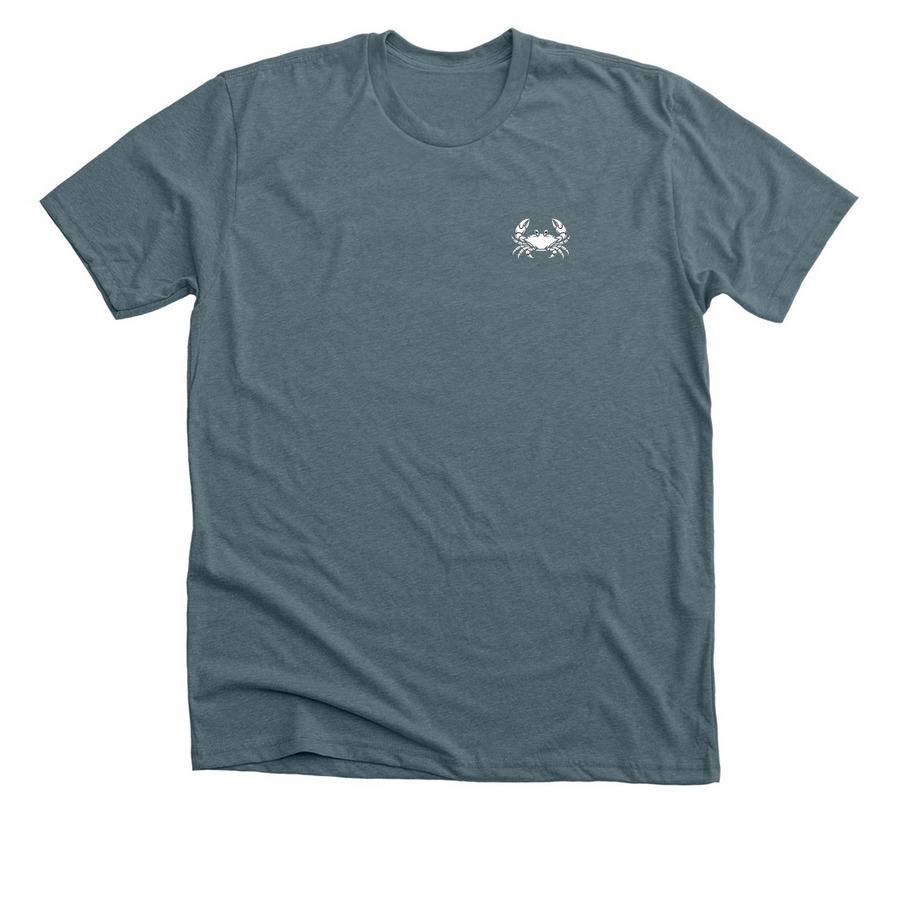 No Judgment Just Jesus Adventure Logo SC, a Heather Slate Premium Unisex Tee
