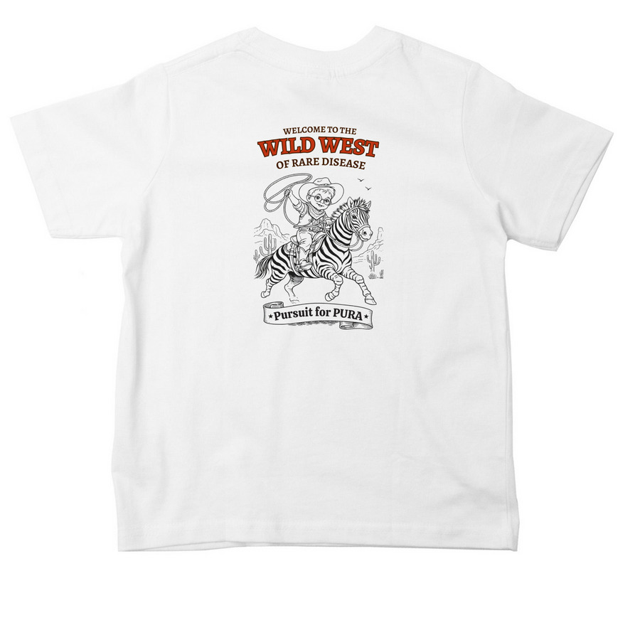 Wild West of Rare Disease, Hayden Turn's 2 T, a White Toddler Tee (back-view)