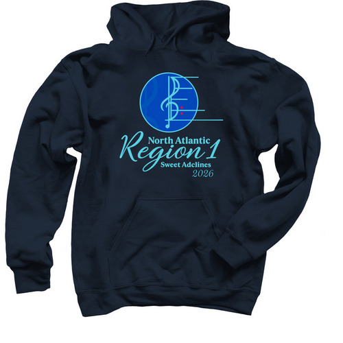 Region One Love, a Navy Pullover Hoodie