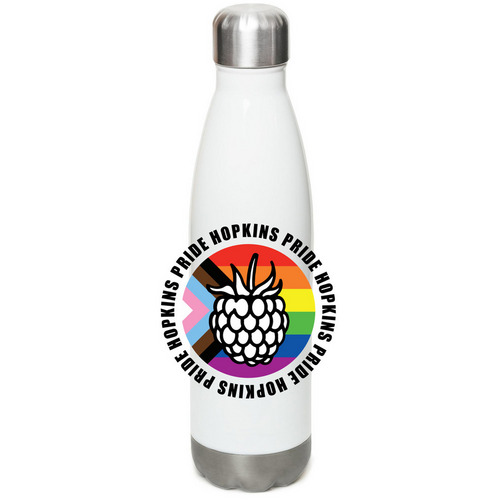 HOPKINS PRIDE WATER BOTTLE, a White Stainless Steel Water Bottle